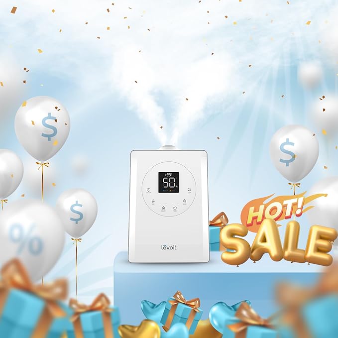 LEVOIT LV600S Smart Warm and Cool Mist Humidifiers for Home Bedroom Large Room, (6L) 753ftยฒ Coverage, Quickly & Evenly Humidify Whole House, Easy Top Fill, App & Voice Control - Quiet Sleep Mode