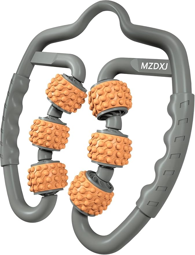 Upgraded Six-Wheel Muscle Roller - Arm & Leg Massager, Forearm & Calf Roller, Tennis Elbow Brace for Men, Carpal Tunnel & Tendonitis Relief, Perfect for Wrist, Hand, Foot, & Thigh