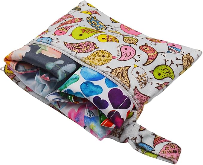 12 Pieces Cloth Menstrual Pads,Reusable Sanitary Pads,Size 8 inch Panty Liner,Unscented
