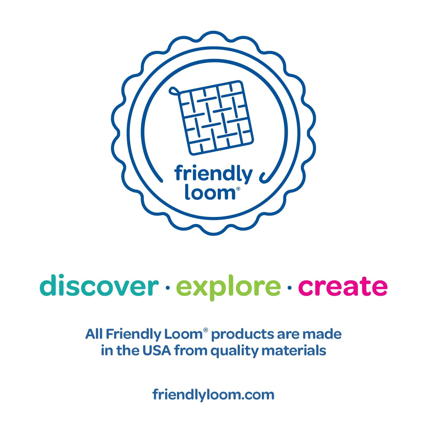 Friendly Loom 7” Traditional Potholder Loom Plus Weaving Kit | Sturdy Metal Loom and Quality Cotton Weaving Loops in Rainbow Colors | Complete Kit to Weave 6 Functional Potholders | Made in the USA