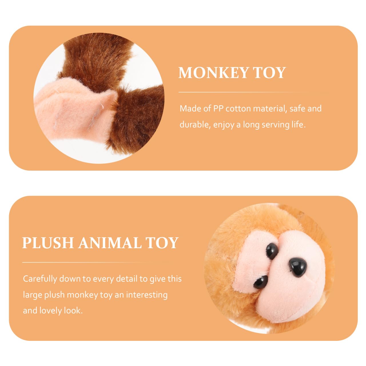 Abaodam 2Pcs Hanging Monkey Plush Monkey Stuffed Animal Cute Toy for Christmas Jungel Theme Birthday Party Favors Decorations