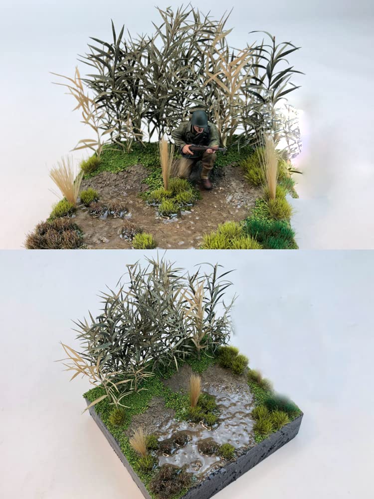 Warmtree Miniature Shrubs Model Bushes Long Shrub Diorama Trees for Train Landscape Railroad Scenery Sand Military Layout, Green
