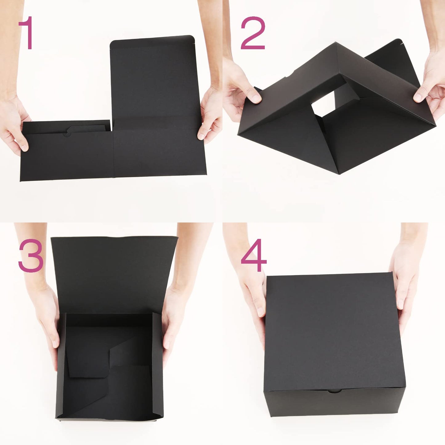 JINMING 10 Gift Boxes 8x8x4 Inches, Matte Black Gift Boxes Bulks for Mother's Day, Father's Day, Party, Birthday, Groomsman Proposal Boxes for Light Gifts