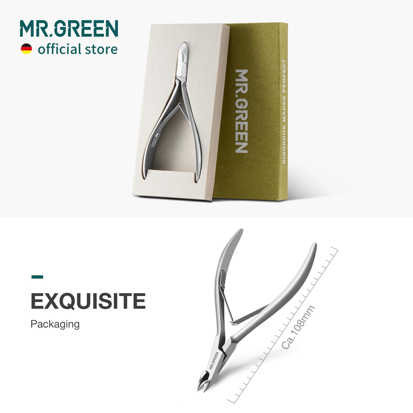 MR.GREEN Cuticle Nippers Nail Manicure Scissors Cuticle Clippers Trimmer Dead Skin Remover Stainless Steel Cutters Beauty Tool With Pusher (Mr-1028)