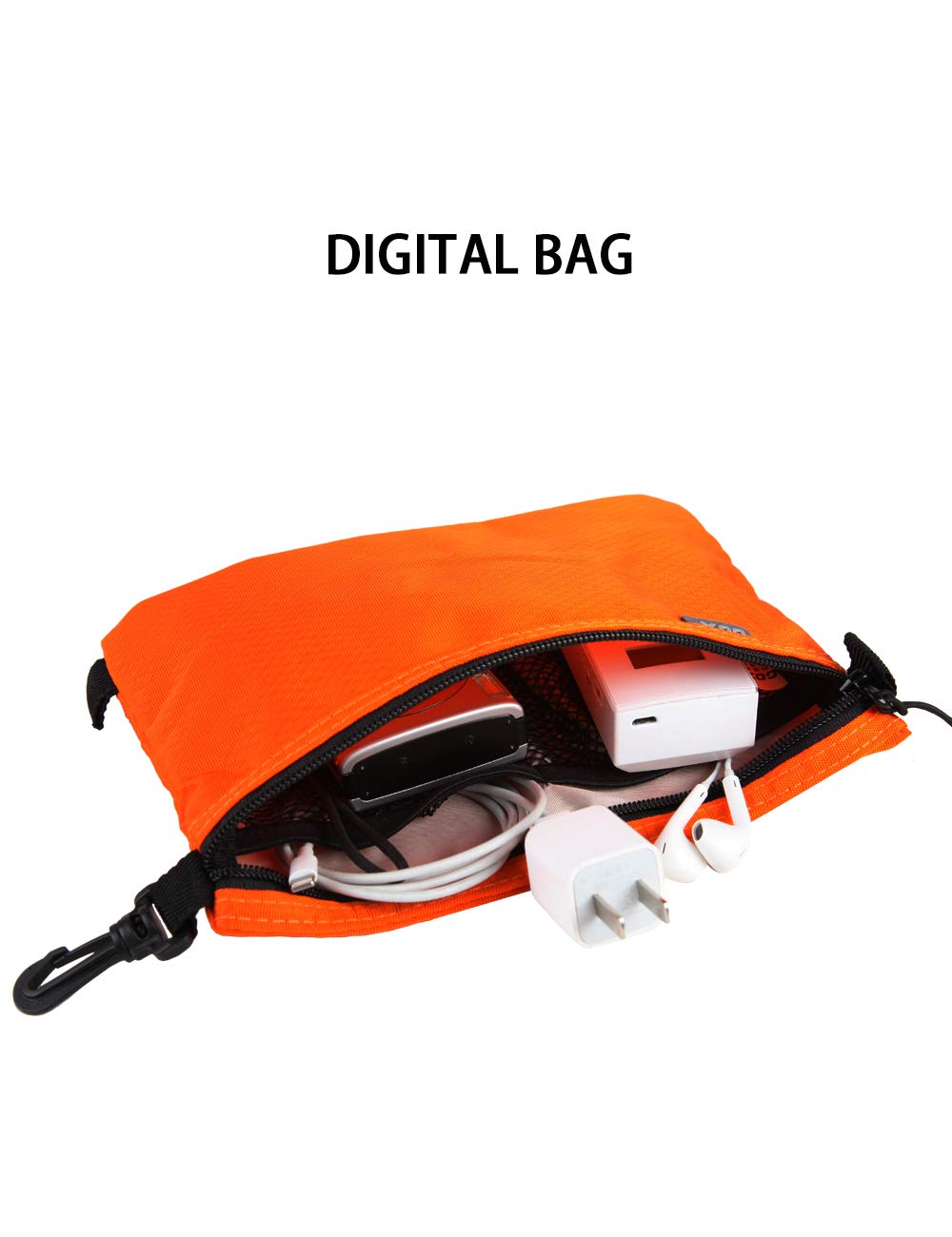 GOX Small Toiletry Bag for Men Bulk Cosmetic Bag Dopp Kit Carry On Zipper Pouch Organization Nylon Small Packing Sack Water Repellent(Orange)