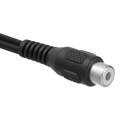 Cmple - 2 RCA Male to 1 RCA Female Stereo Audio Y-Cable, Plugs to Jack Y-Adapter Subwoofer Cable, Gold Plated