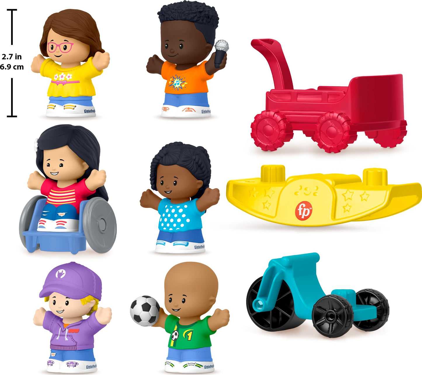 Little People Toddler Toys Play for All Figure and Accessory Pack 9-Piece Set for Pretend Play Ages 1+ Years