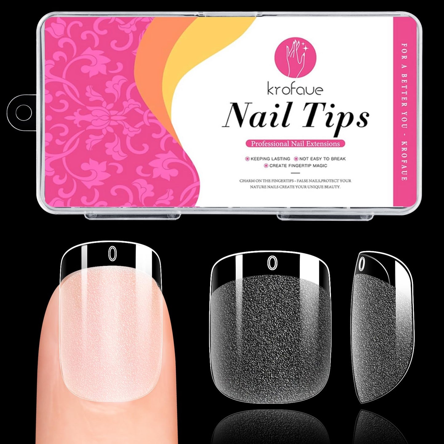 krofaue Square Nail Tips