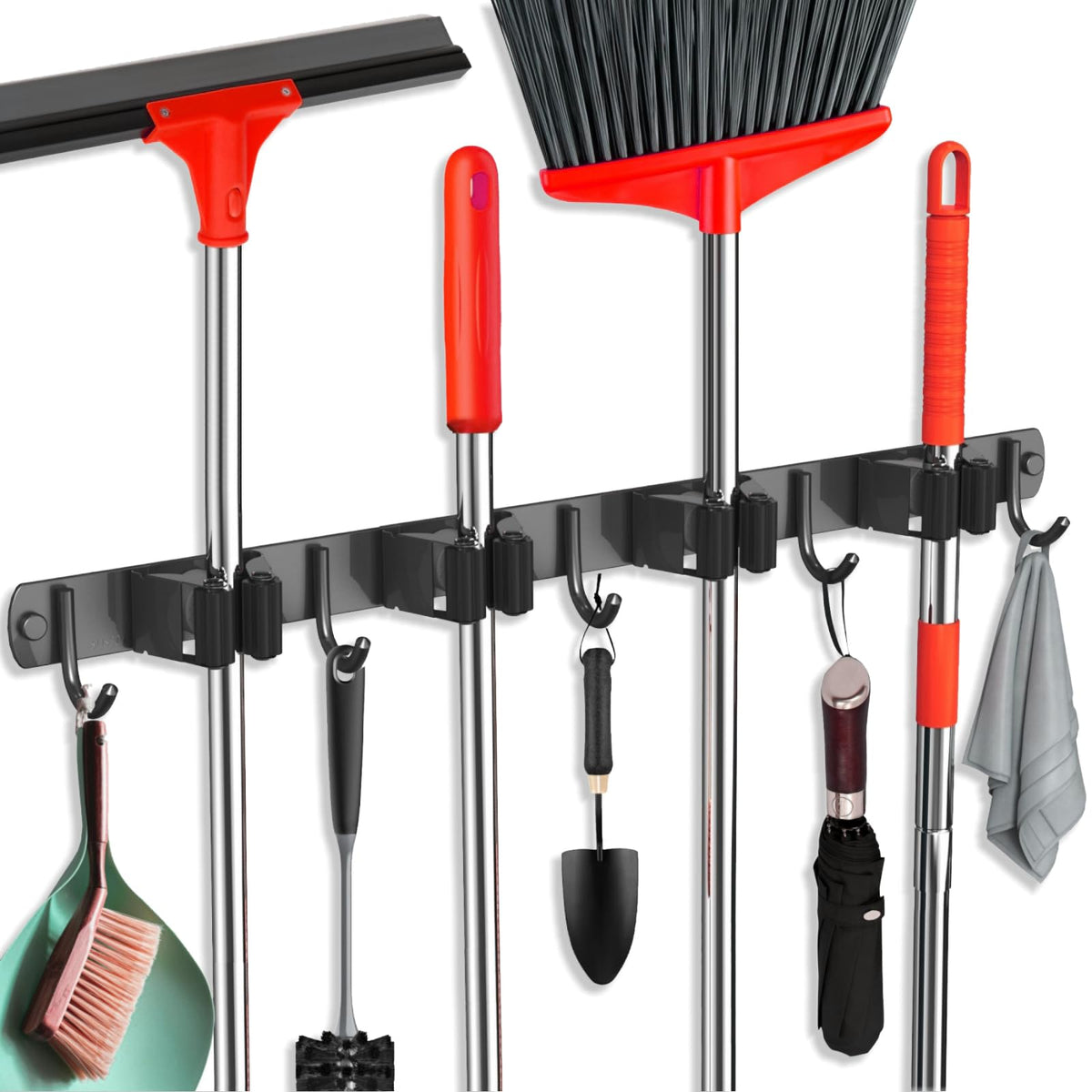 2 Pack Mop and Broom Holder Wall Mount (2 Count)