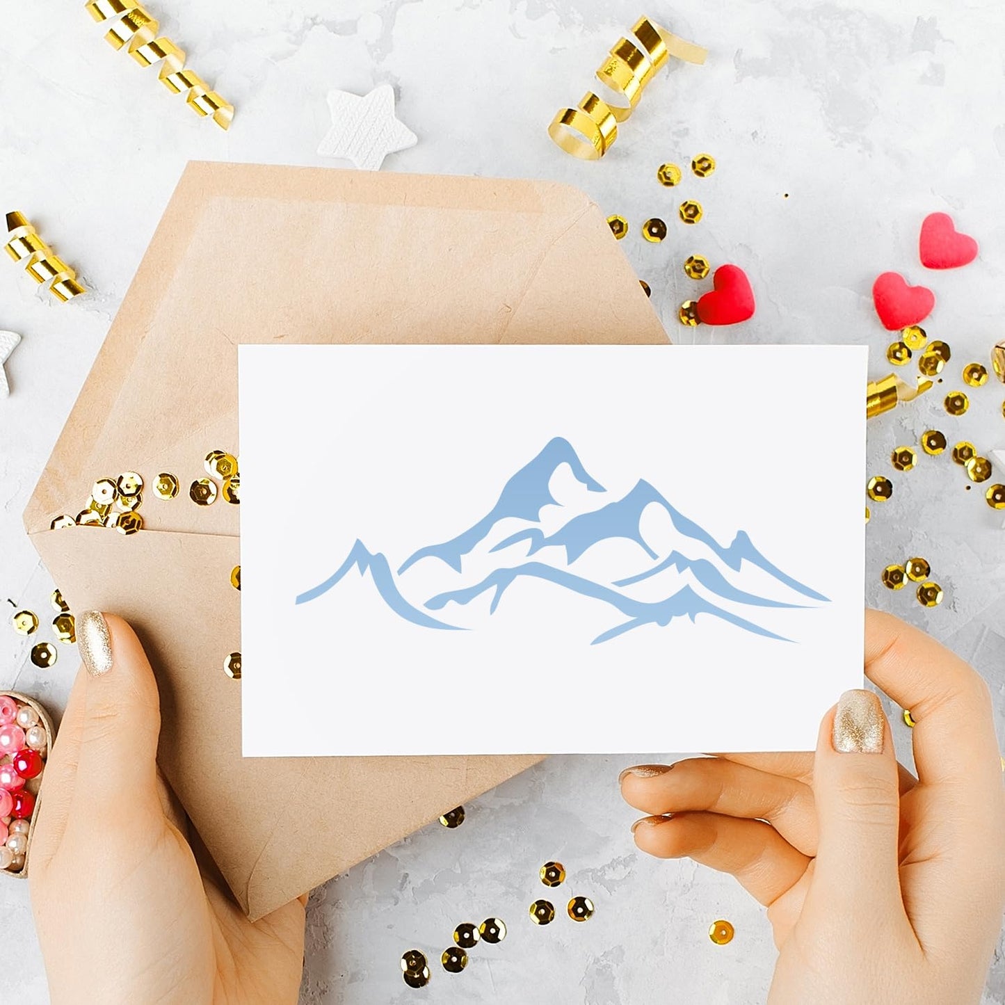 Pine Tree Stencils 4“ Wood Burning Stencils Patterns Reusable Mountain Tree Stencil for Painting on Wood Wall Fabric Decor