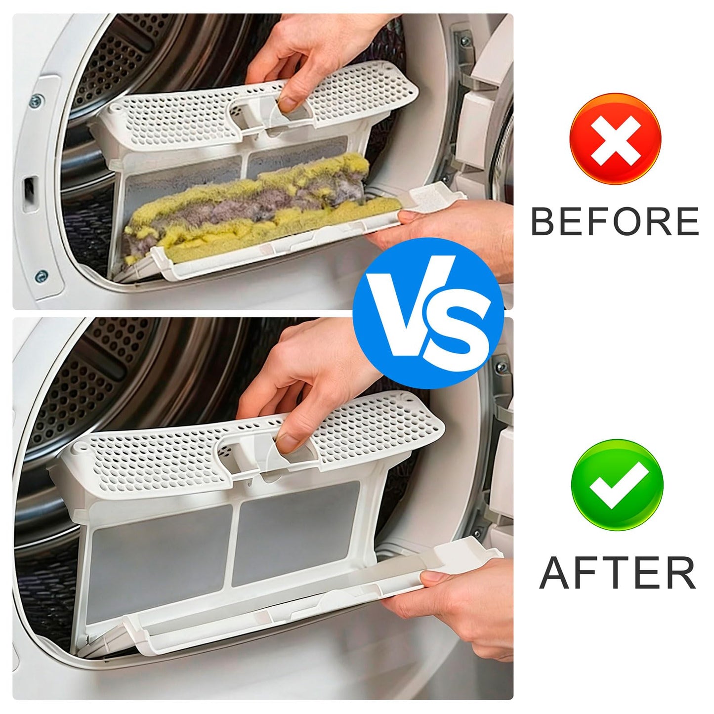 Universal Dryer Vent Cleaner Kit with Vacuum Hose - 4-Piece Lint Brush & Attachment Set for Clothes Dryer, Shop Vac Accessories, Lint Trap Cleaner & Home Maintenance Tools