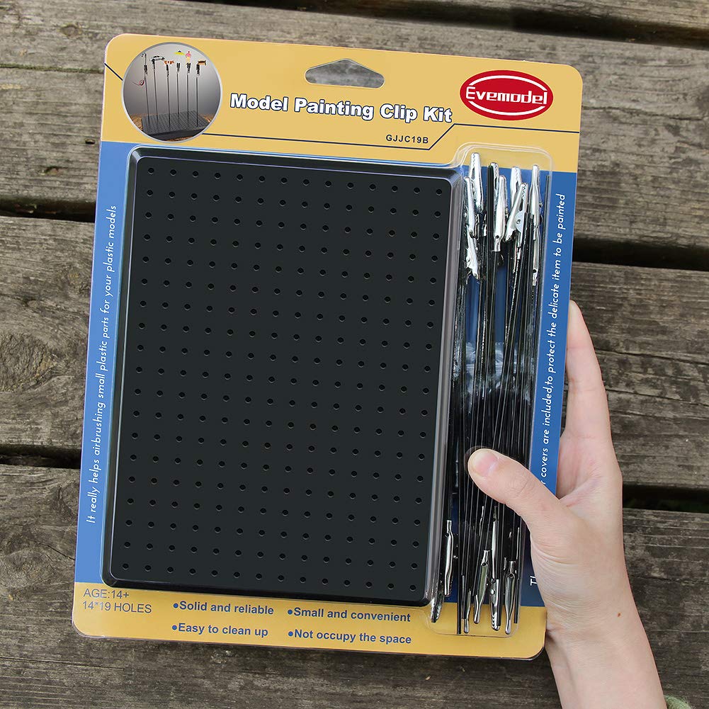 GJJC19B Painting Stand Big Base 14 x 19 Holes and 20pcs Alligator Clip Stick Set Modeling Tools for Airbrush Hobby Model Parts New