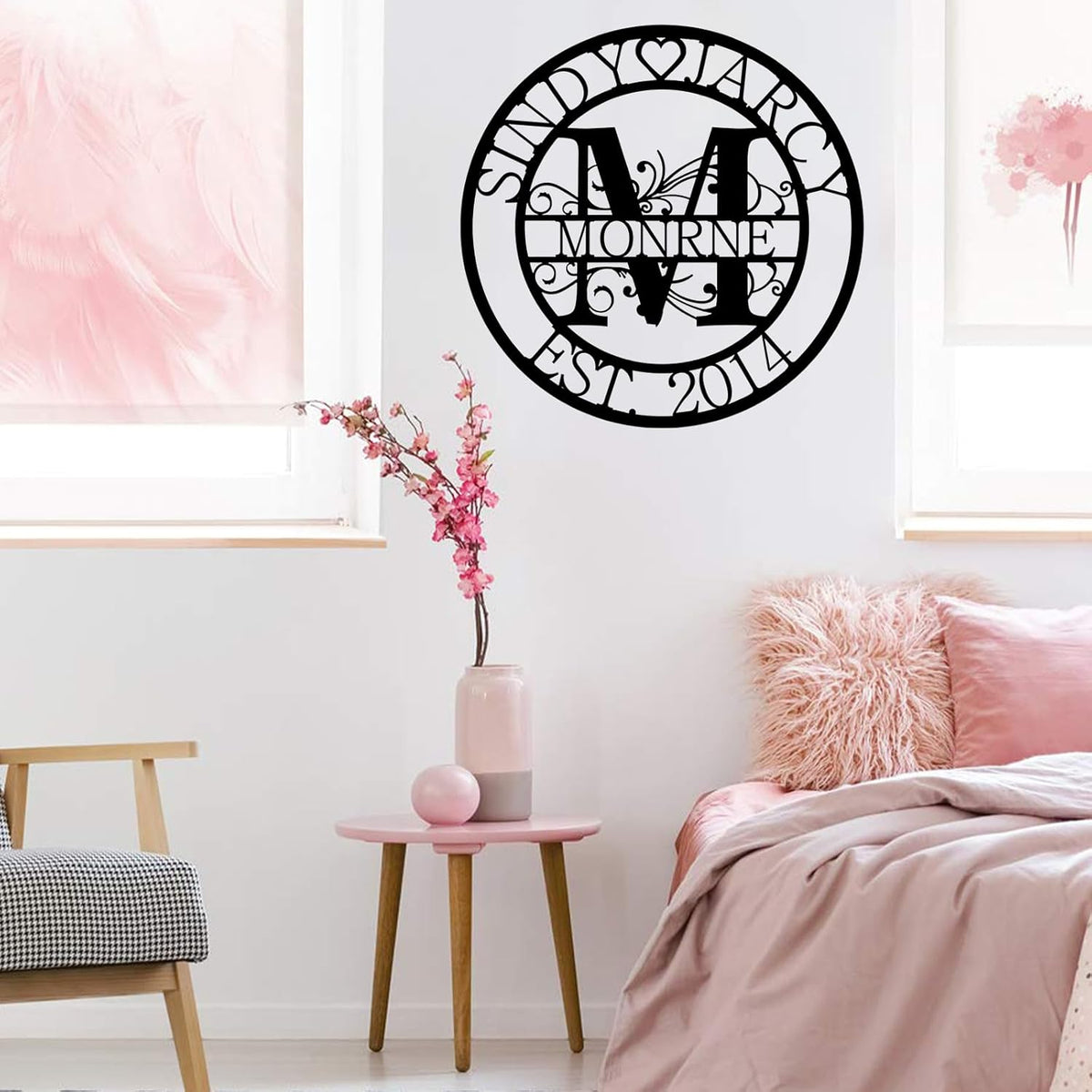 Custom Metal Sign | Personalized Family Name Sign | Monogram Wall Decor | Metal Name Sign| Split Letter Name | Anniversary Wedding Gifts| Custom Outdoor Signs | Metal Wall Art | Couple Gift