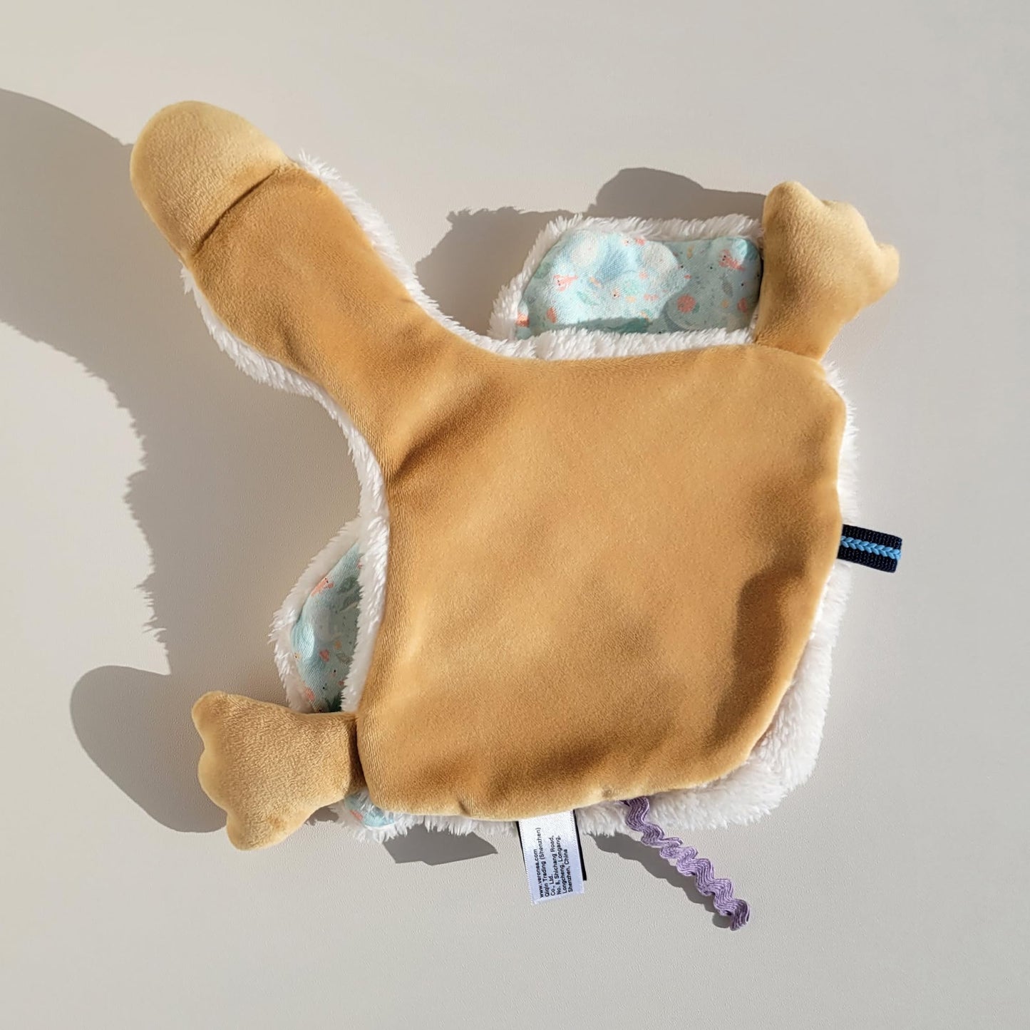 Veronea Helga The Goose, Pacifier Holder, Security Blanket Lovey, Infant Stuffed Toy, 9.8 Inches (Pack of 1) (Cannoli Cream)