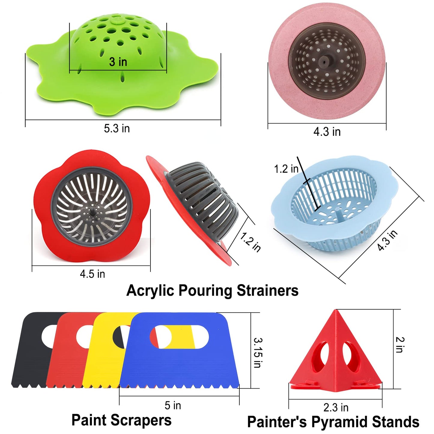 Angela&Alex 11” Rotate Turnable Sculpting Wheel with Acrylic Pouring Strainers Scraper Cone Painter Support Stands Gloves Painting Tools Unique Pattern Train Art Supplies