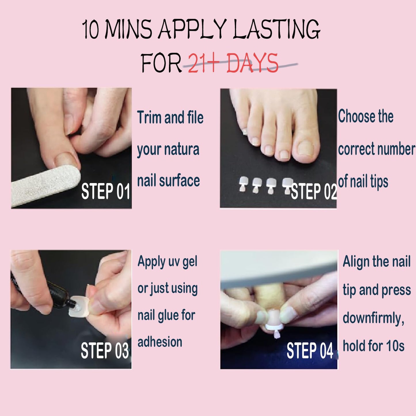 216pcs French Tip Press on Toenails Short Square,OPkssnails Pink Toe Nail Press On, Pre-Designed Soft Gel Toe Nail Tips, Soak off Acrylic Fake Toe Nail Extensions 12 Sizes