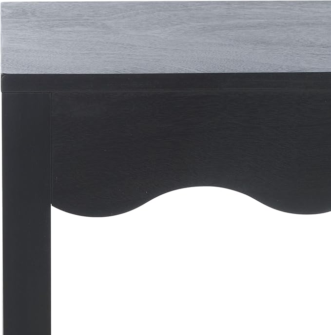 SAFAVIEH Home Collection Lilith Matte Black Square Wave Accent Table