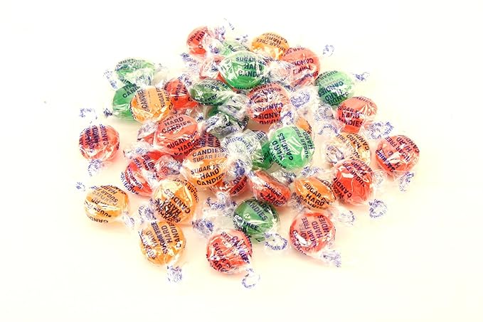 Planet Sweets Premium Sugar Free Assorted Fruit Hard Candy Buttons - 1.5 Pounds - Individually Wrapped Discs Candies