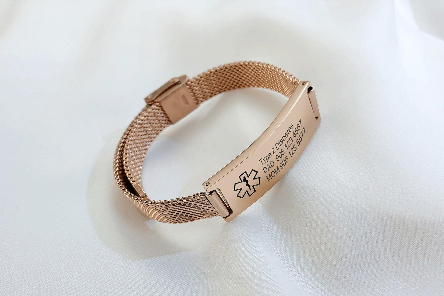VNOX Diabetes ON Insulin Medical Alert Bracelets for Men Women with Adjustable