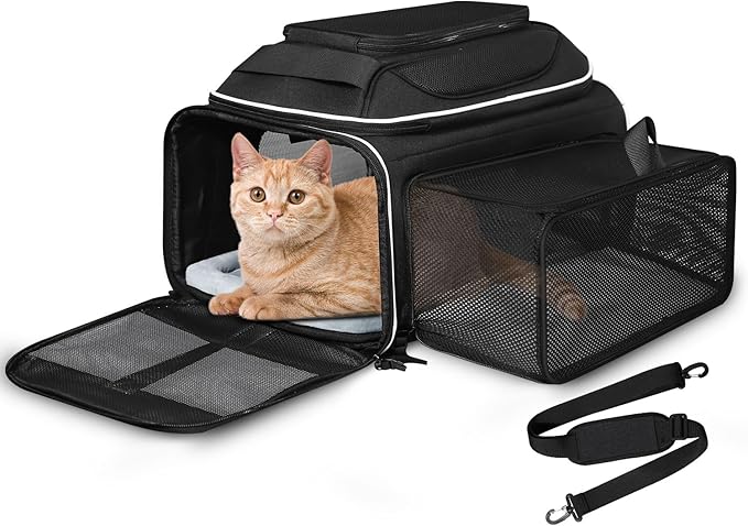 Petskd Top and Side Expandable Small Pet Carrier Airline Approved, Pink