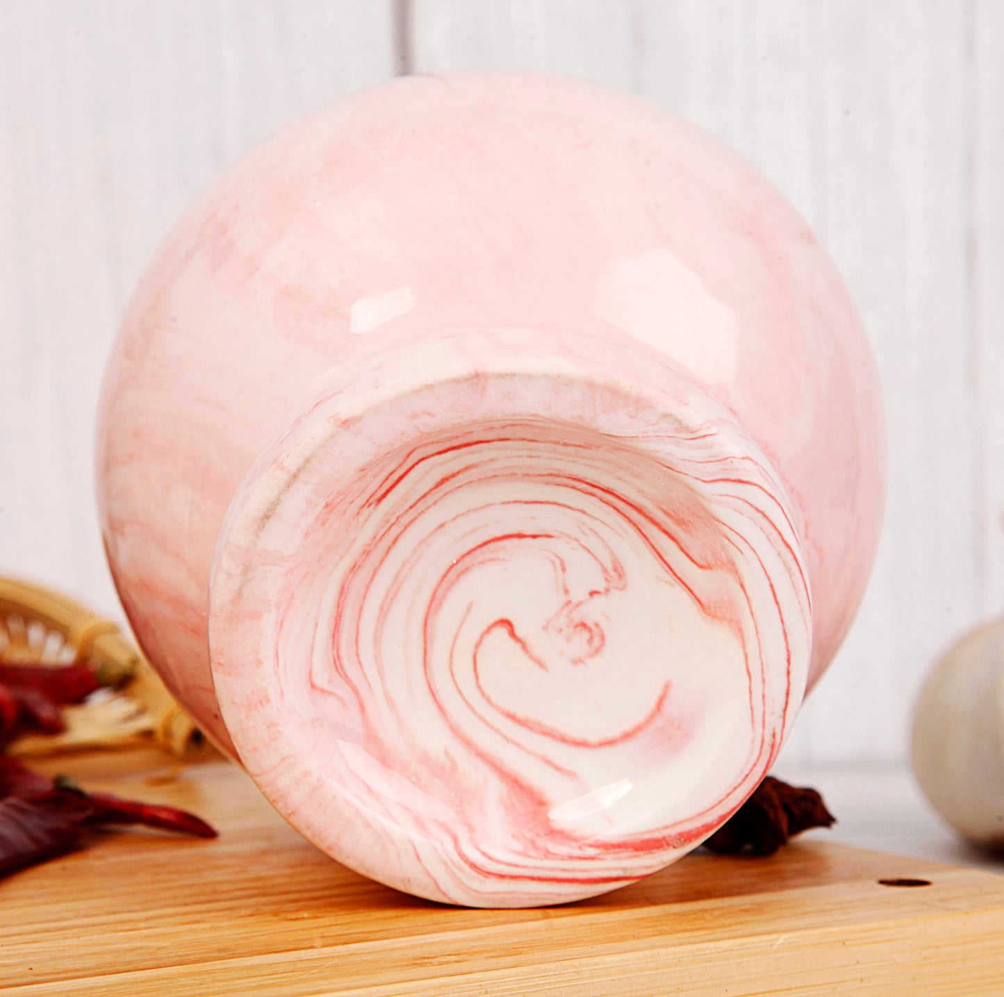 HPYNPES Mortar and Pestle Set- Ceramic Kitchen Mortar and Pestle for Spices, Herbs & More- Durable Mortar with Anti-Slip Base and Sturdy Wooden Pestle with Finest Grinding Ability- 2.6 Cups Capacity