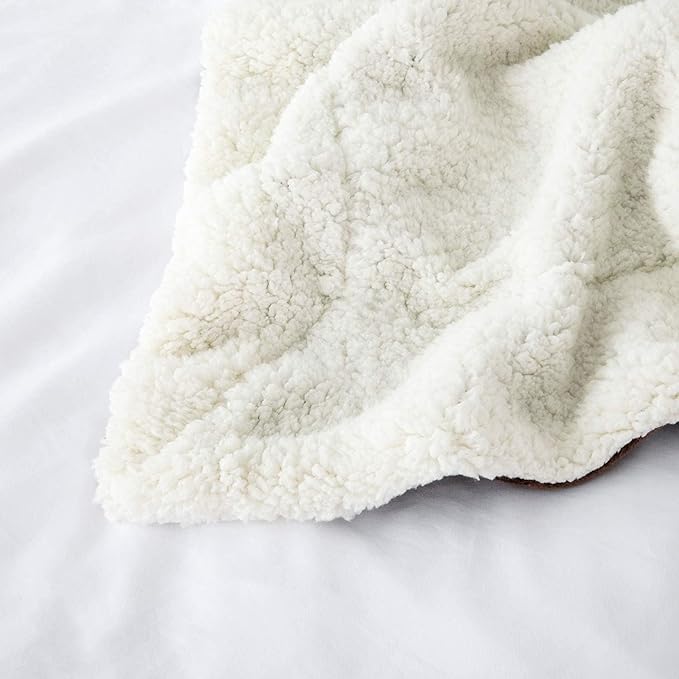 IR Imperial Rooms Coffee Sherpa Fleece Throw Blanket Twin Size for Bed - Wholesale Bulk Pack of 12 Sherpa Blankets - Soft Fluffy Throw Blankets for Hotels, Guest Bedroom, 60x80 Inches