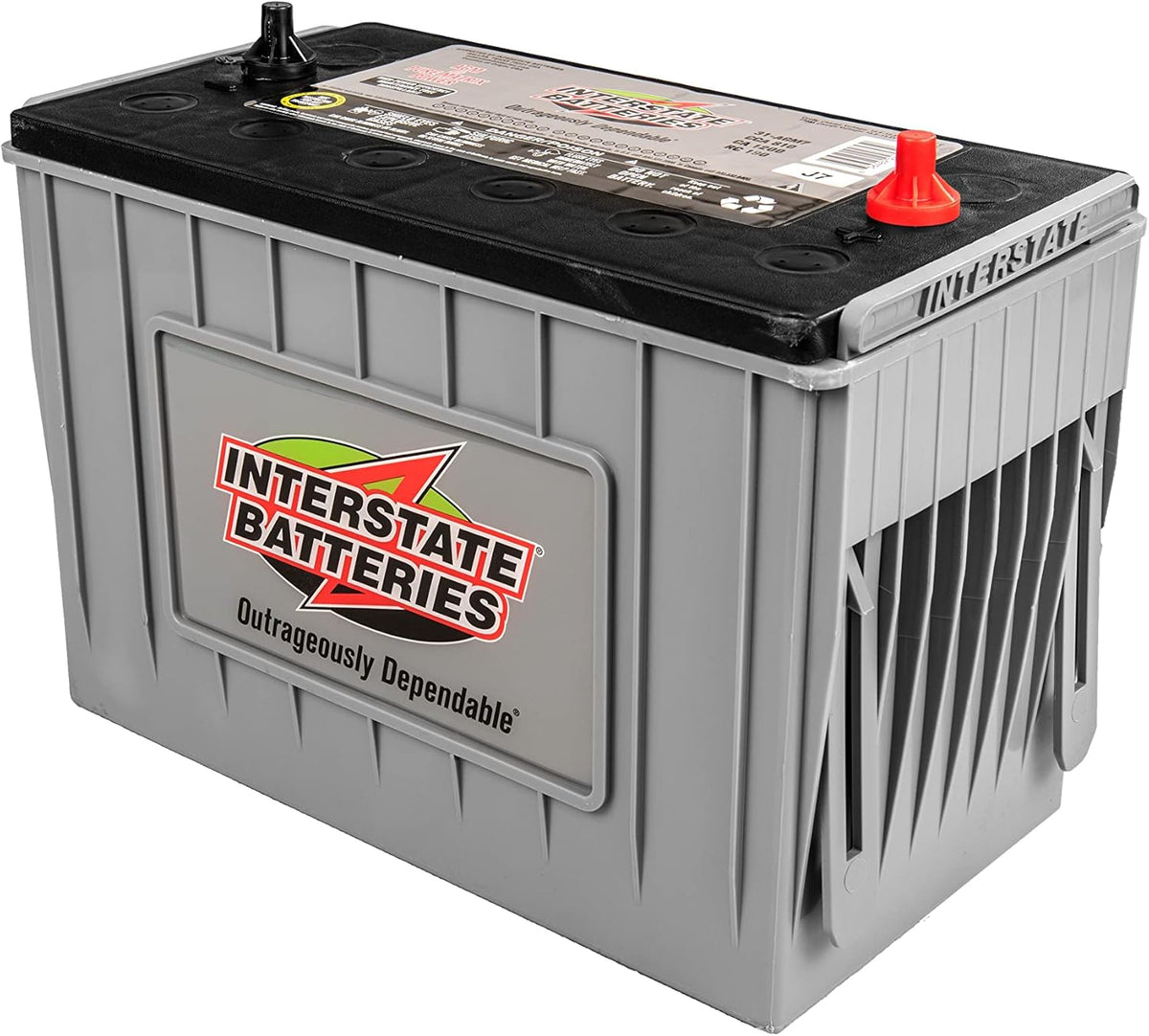 Interstate Batteries Heavy Duty Marine Deep Cycle Battery 12V 100Ah 925CCA (31-AGM7) Pure Matrix Power Commercial AGM Cranking Replacement (Group Size 31) GEM Cars, Yachts, Extra Fuel Tank Trucks