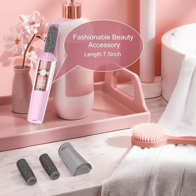 Callus Remover for Feet Rechargeable, Smooth Pedicure Wand Electric Foot File, Professional Pedicure Tools Kits Foot Scrubber for Smoother Feet Ideal Gift, Pedicure Kit Feet Care for Dead Dry Skin