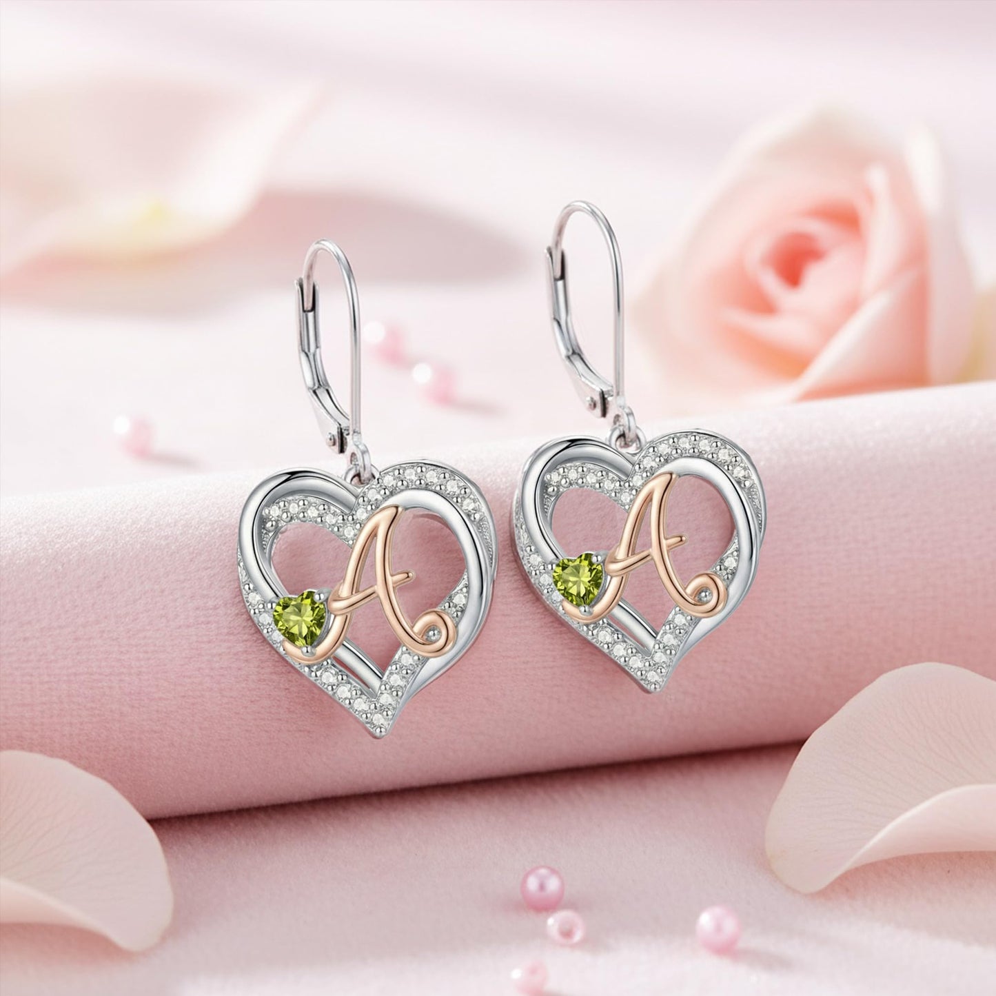 ZPMMPZ Initial Birthstone Earrings Intial Letter Dangle Drop Earrings Birthstone Jewelry Gifts for Women A & September