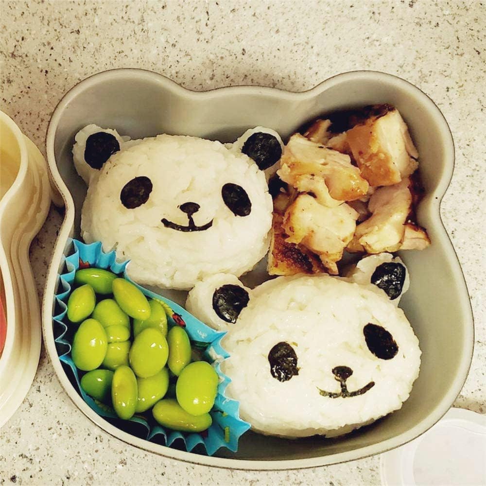 FuyoSegen Onigiri Mold Rice Ball Molds Cute Panda Pattern Sushi Mold Rice Shaper Mold Bento Accessories DIY Kitchen Tools for Home Party Meal Make, Black
