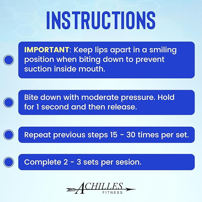 Achilles Fitness Double Chin Reducer Jaw Exerciser – Jawline Sculptor and Face Slimmer for Women and Men – Encourages Jaw Movement and Aids in Natural Jaw Function - Ideal for Mewing Practice