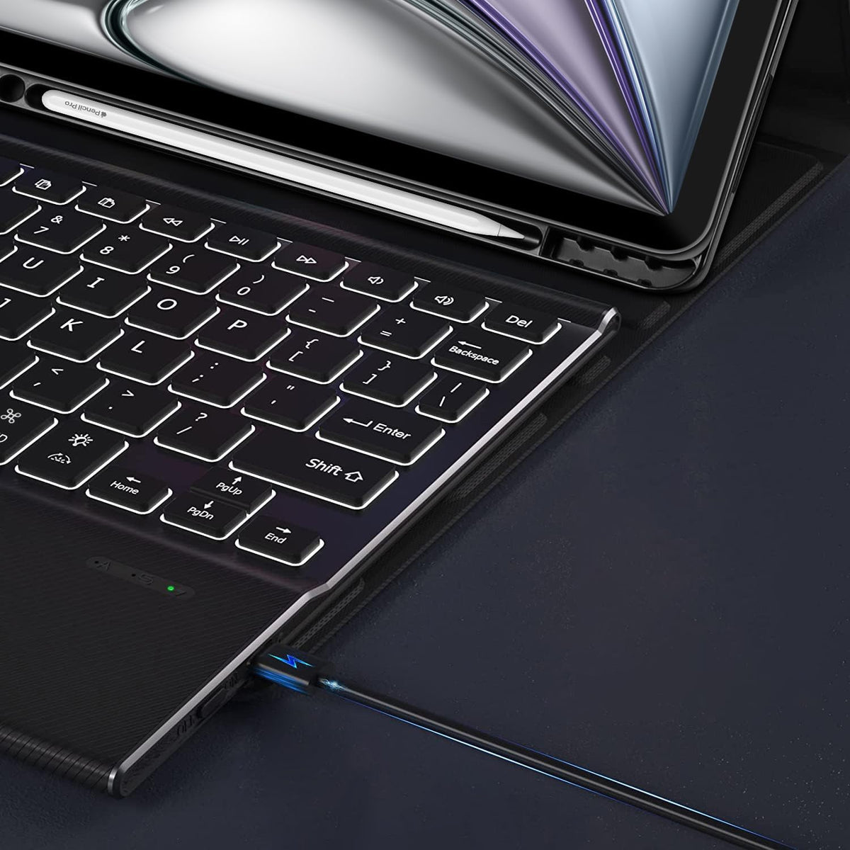 Sahara - Navigate Series Keyboard Case with Track Pad for iPad Air 13" (M2 2024/M3 2025), Black, (TB00418)