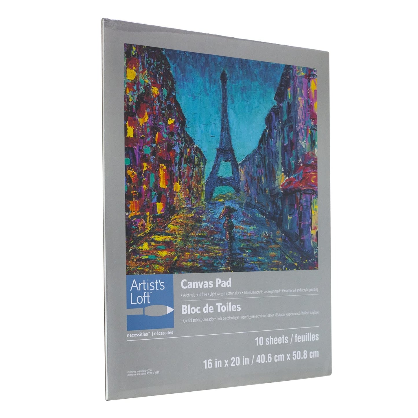 Artist's Loft 16" x 20" Canvas Pad Necessities - Archival Quality and Acid Free Cotton Canvas for Acrylic and Oil Paints - 1 Pack