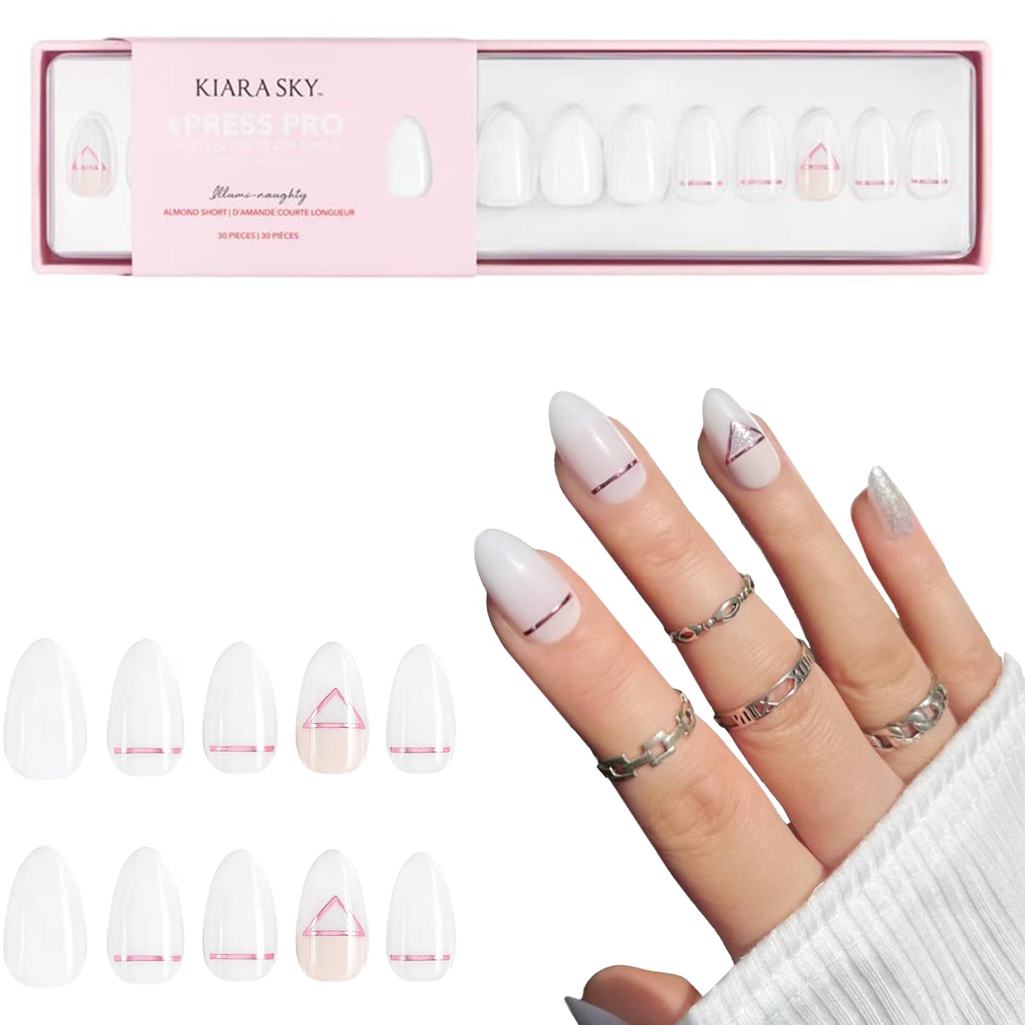 KIARA SKY PROFESSIONAL NAILS XPRESS PRO 100% ACRYLIC PRESS ON NAILS (Illumi-Naughty)