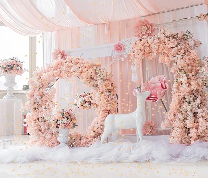 ONLYKXY 200Pcs Sponge Confetti Decor Flower Confetti Heart Shape Petals Confetti Table Wedding Decoration Glitter Confetti for Wedding Party Valentine's Day Scatter Ponge Petal Confetti (Champagne)