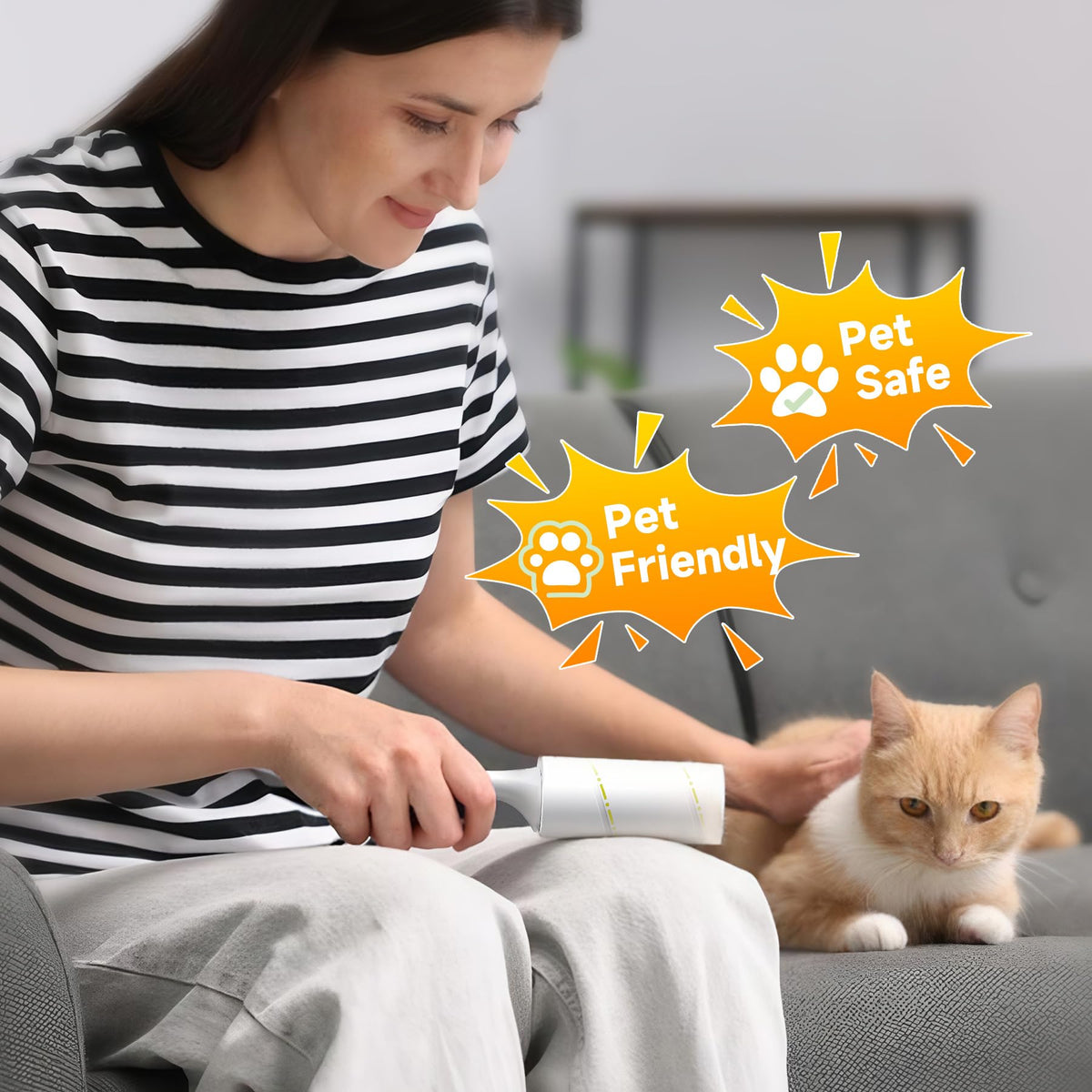 Extra Sticky Lint Roller for Pet Hair (10 Count)