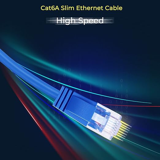 Rapink Patch Cables Cat6a 7ft (10 Pack) Slim, Cat6a Ethernet Patch Cable 10G Support, Snagless Cat 6 Patch Cable for Patch Panel to Switch, Flexiable Cat 6a Ethernet Cable with Gold Plated