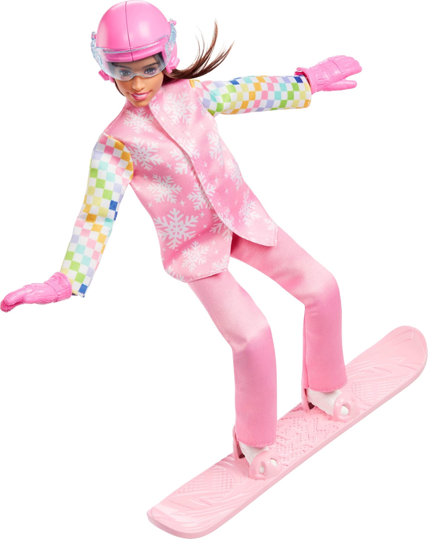 Barbie Careers Snowboarder Doll Wearing Pink Snow Jacket, Pants & Boots with 10+ Accessories Including Color-Change Snowboard