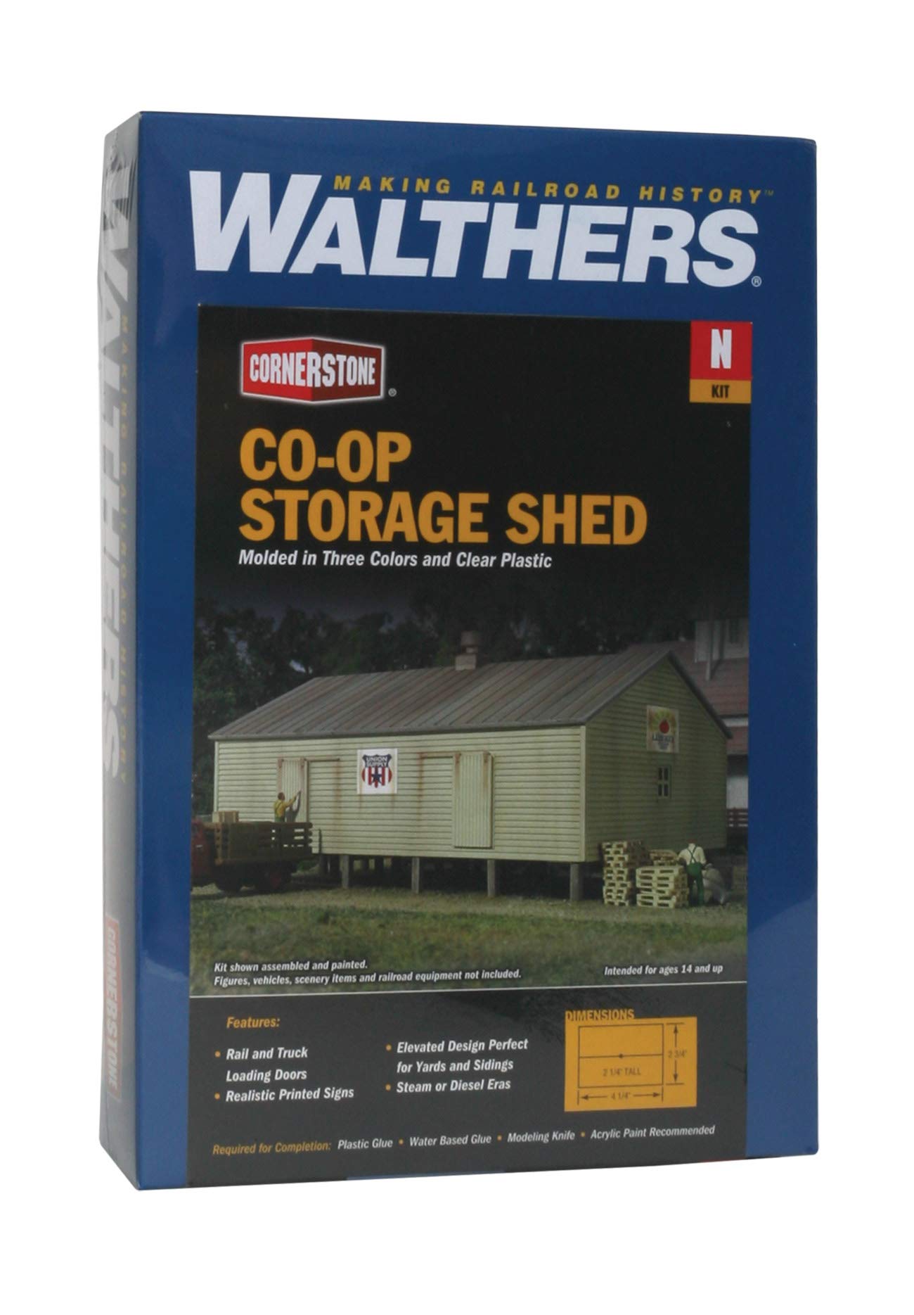 Walthers Cornerstone Co-Operative Storage Shed on Pilings 933-3230 N Scale Model Railroad - Structure Kit