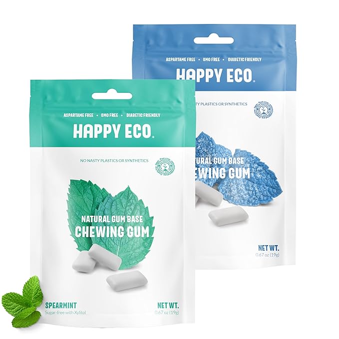 Sugar Free Chewing Gum (84pcs) β Xylitol & Stevia Sweetened β Aspartame Free, All-Natural, Vegan, Gluten-Free, Keto β Assorted Mint