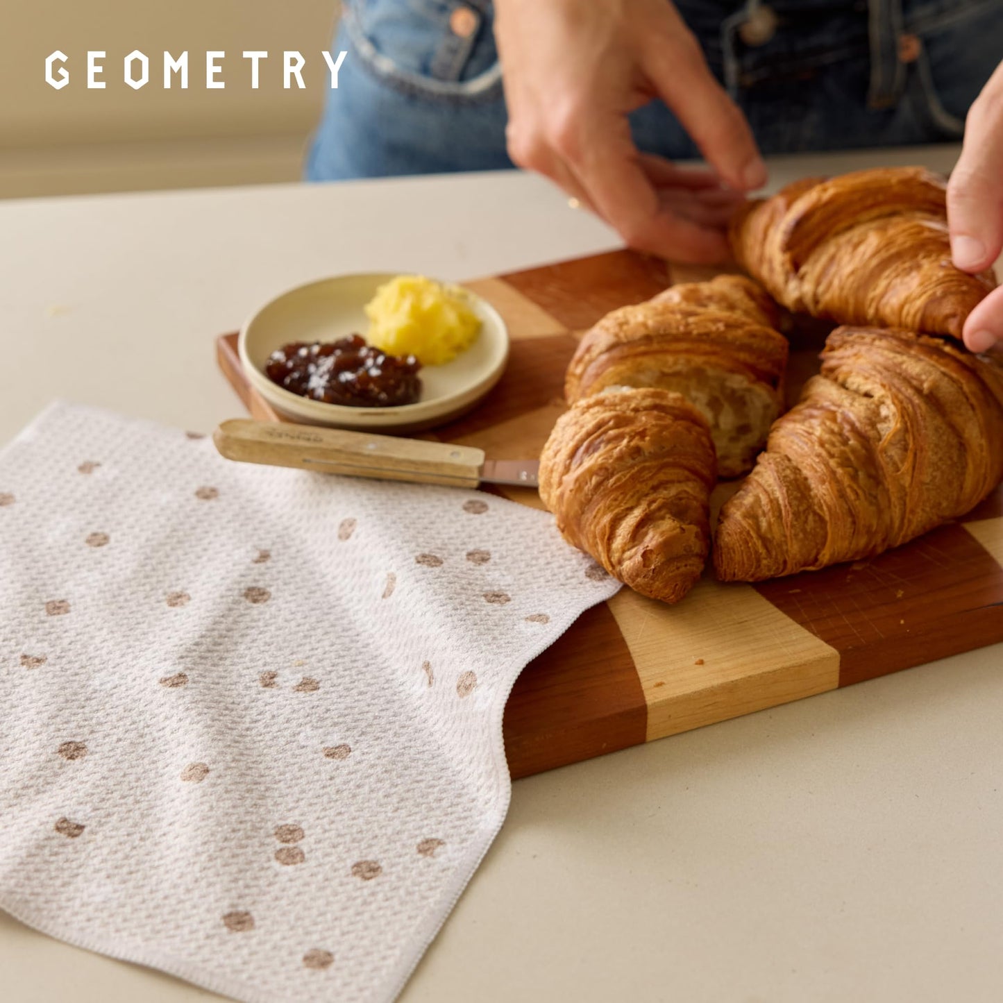 GEOMETRY Dishcloth – Evergreen Collection – Quick-Dry, Ultra-Absorbent, Reusable Microfiber Kitchen Towels for Drying & Cleaning - Pebble Play - 3 Pack