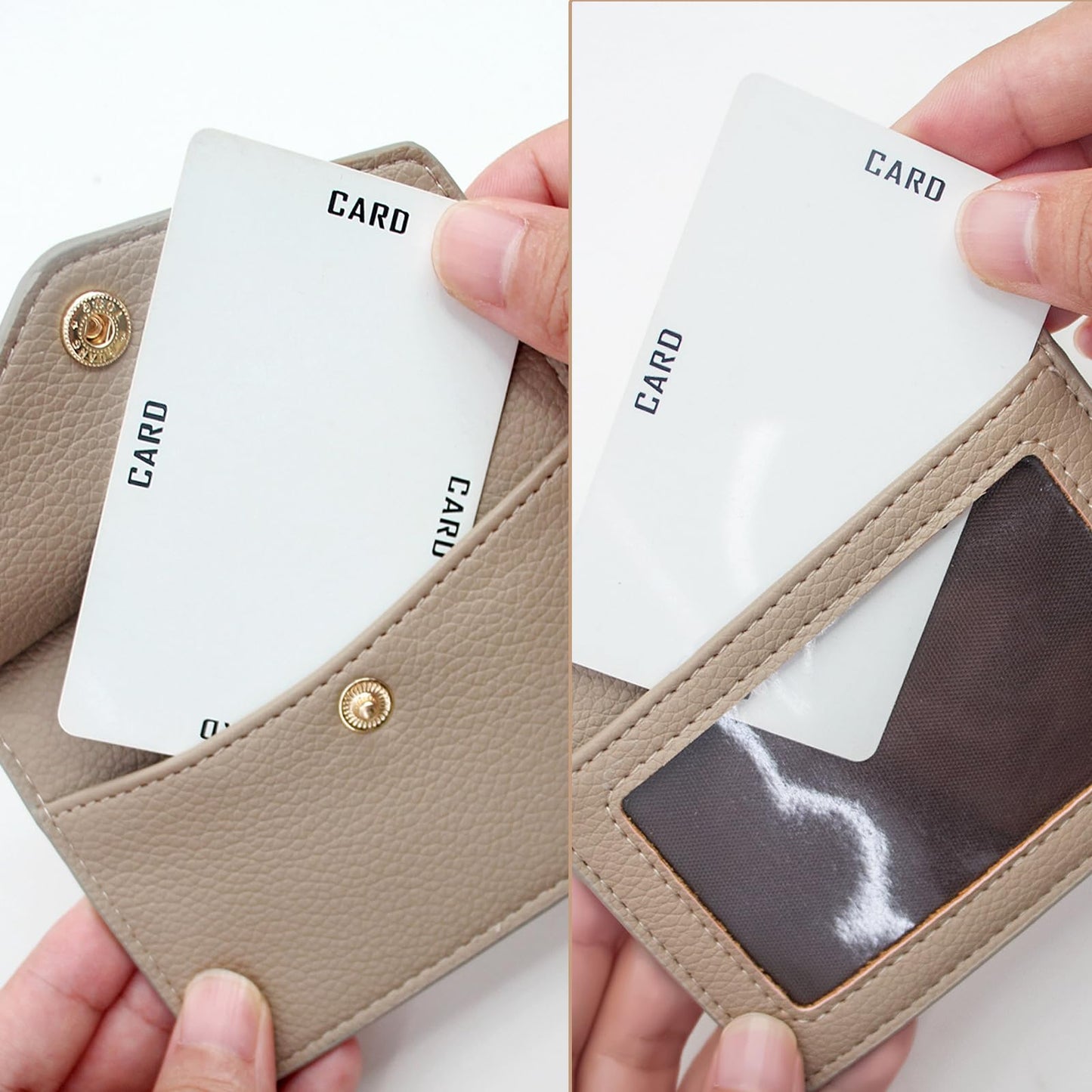 Office Badge Holder - Boshiho Genuine Leather Credit ID Card Holder with Stretch Neck Lanyard and Pen Clip, Gift Box (Horizontal-Light Brown)