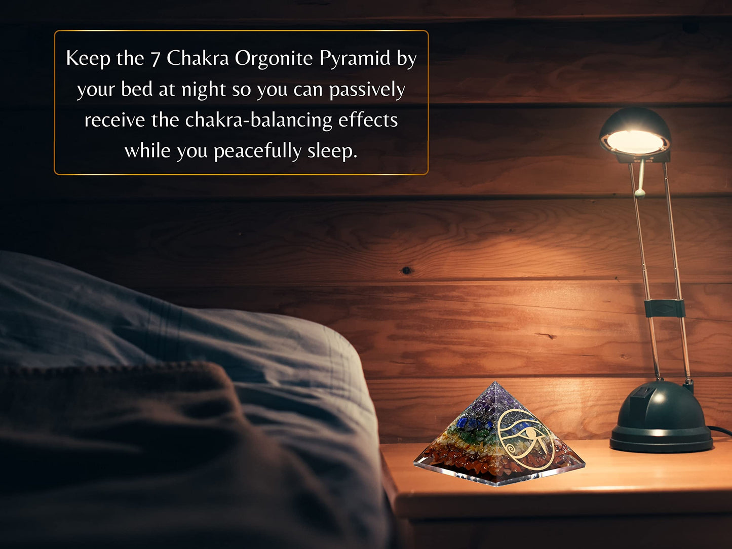 Amazing Gemstone Large Orgone Pyramid | Natural Chakra Pyramid Crystal | Eye of Ra Orgonite Pyramid | Organ Pyramids Positive Energy Healing