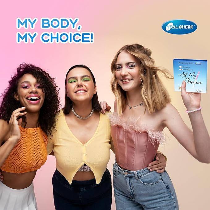 Pregnancy Tests with Cups, HEAL-CHECK Bulk Pregnancy Test Strips for Detection at Home, Over 99% Accuracy, Individually Wrapped Fertility Tests, Extra-Wide 5mm HCG Tests, Pruebas De Embarazo, 10 Count