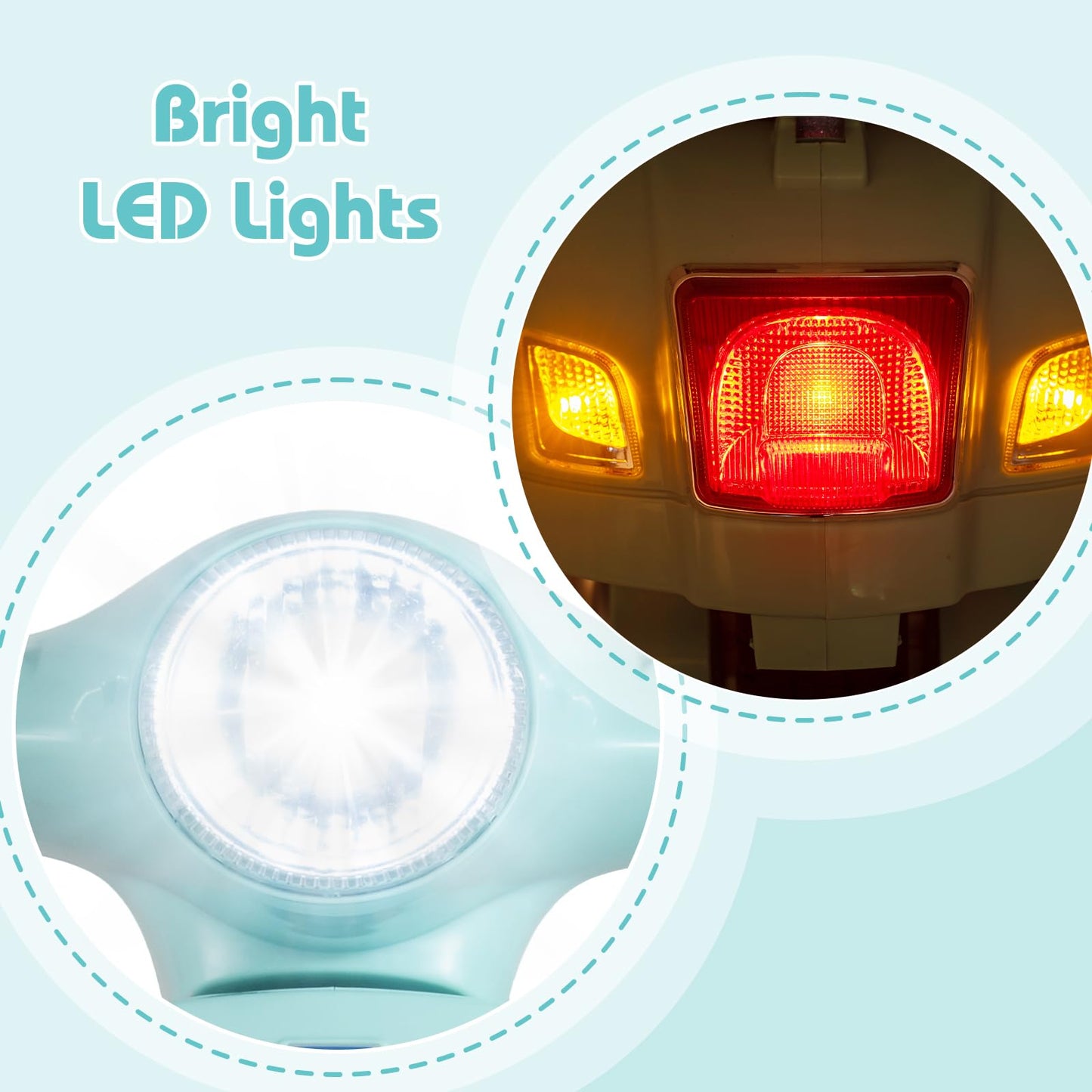 Licensed Vespa Scooter Kids Motorcycle by OLAKIDS, 12V Ride on Electric Motorcycle with Training Wheels LED Lights Music Story Mode Horn (Green)