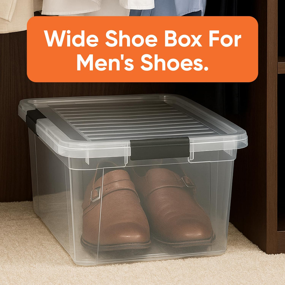 Small Clear Storage Boxes with Lids (3 Count)