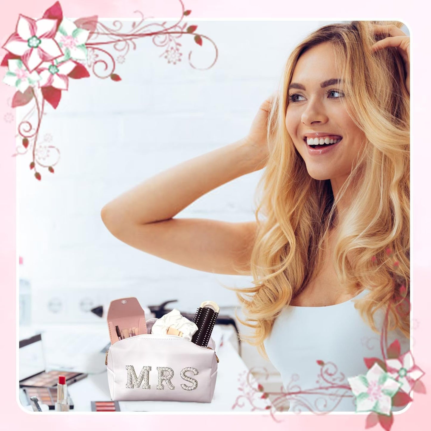 Wedding Day Emergency Kit, Bridal Emergency Kit for Wedding Day Items, Wedding Day Essential for Bride Bridesmaid, Wedding Survival Set with Makeup Bag