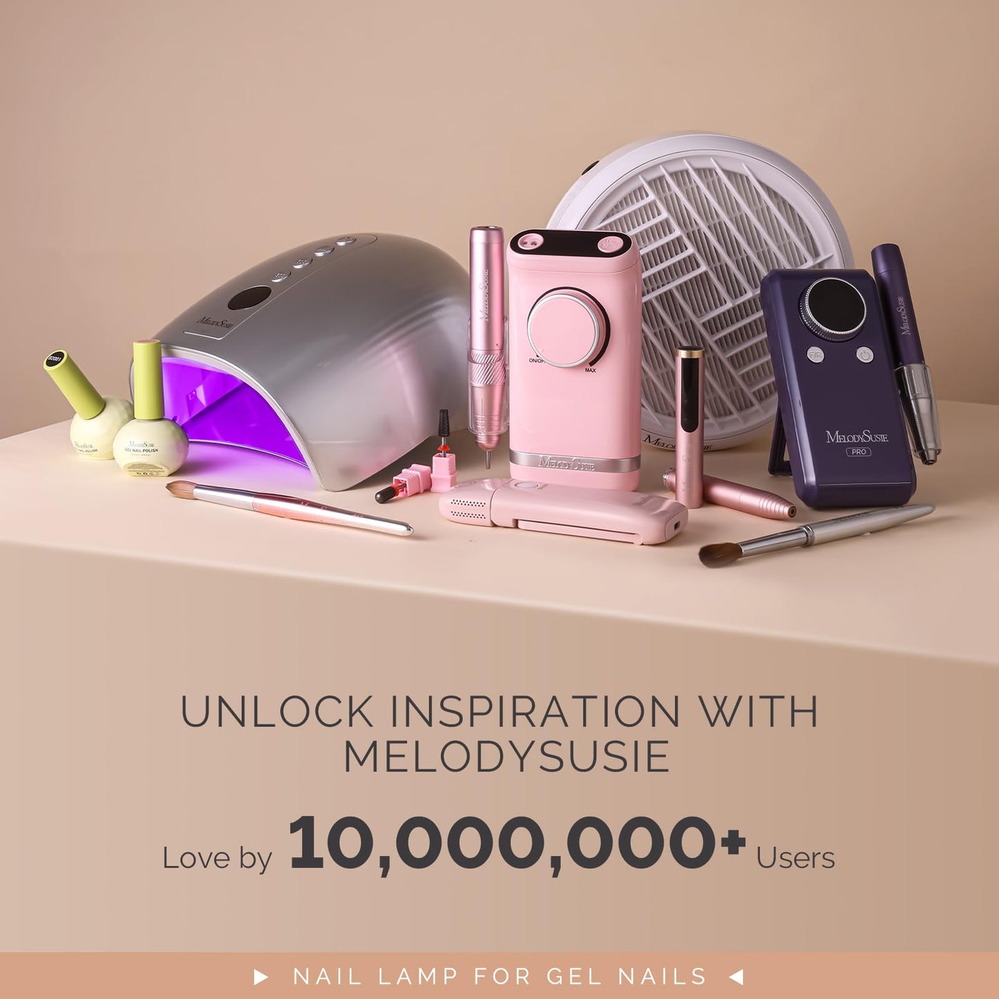 MelodySusie Professional Cordless UV Nail Lamp with Metal Base, P-Plus30GT Nail Dryer with Smart Sensor for Salon & DIY Home Use Fast Cures All Hard Gels, Especially Extension & Glitter Gel Polishes