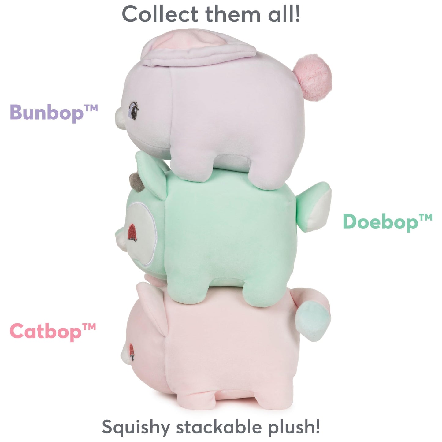 GUND Glow Bops BunBop Bunny Stuffed Animal, Touch Activated Glow in The Dark LED Plush Toy, Squishy Toy for Ages 3 and Up, 8”