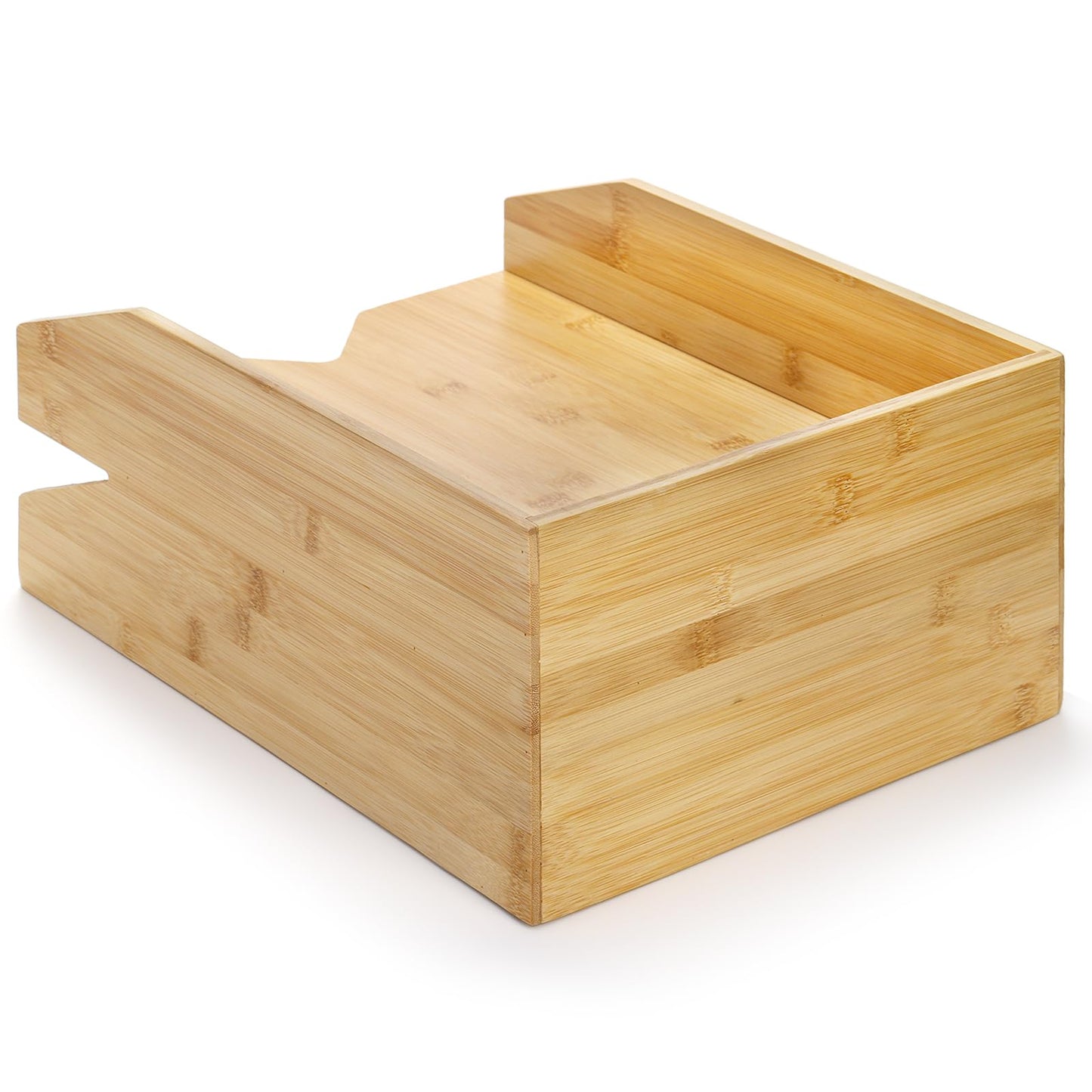 Pumtus 2 Tiers Paper Tray, 14 x 11 in Bamboo Letter Tray, Office Desk File Holder, Large Mail Document Organizer, Study Workstation Storage Rack for A4 Paper, Magazine, Envelopes, Office Supplies
